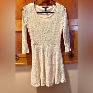 Forever 21 Long Sleeve White Lace Dress